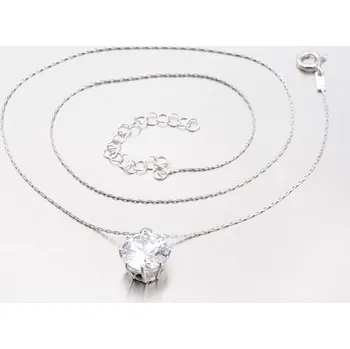 Náhrdelník Dámský náhrdelník stříbro 925 velkým zirkonem MCOLLIER-100 délka 40 cm