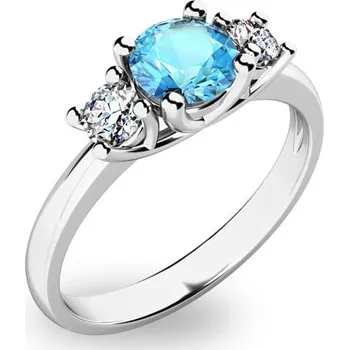 Prsten Dámský prsten bílé zlato 585/1000 přírodní diamant 0.50 ct G/SI topaz 10803B-TPZ velikost 52