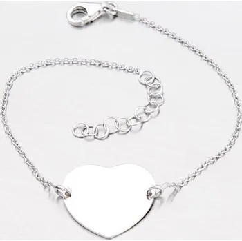 Náramek Dámský náramek stříbro 925 srdce MBR1552G délka 18 cm