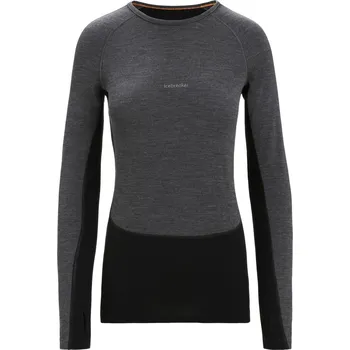 Dámské tričko ICEBREAKER Wmns ZoneKnit 260 LS Crewe, Jet Heather/Black/Metro H velikost: S