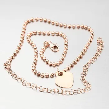 Šperk Dámský náhrdelník stříbro 925 srdcem s možností rytiny N1803140-0940-SLX délka 42 cm