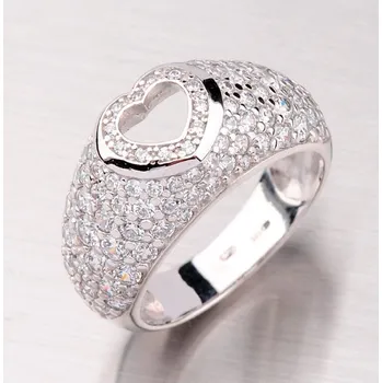 Prsten Dámský prsten bílé zlato 585 zirkon exklusivní GZ2407B velikost 53