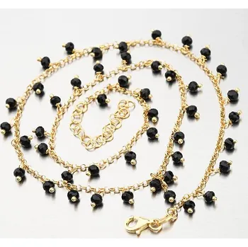 Oblečení a móda Dámský náhrdelník stříbro 925 zlacený s krystaly N1900788-1802-SLX délka 40 cm