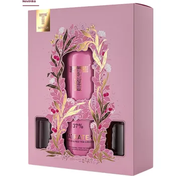 Likér KARLOFF Tatratea 37% Hibiscus & Red Tea liqueur 0,7l + 2 skleničky