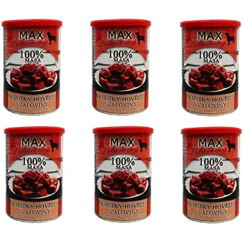 Sokol Falco Max Deluxe konzerva 100 % masa kostky hovězí svaloviny, 6x 400 g Krmivo pro psa Sokol Falco Max Deluxe konzerva 100 % masa kostky hovězí svaloviny, 6x 400 g