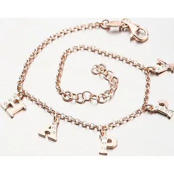 Náramek Dámský náramek stříbro 925 hAPPY v barvě B2001469-0331-SLX délka 17 cm