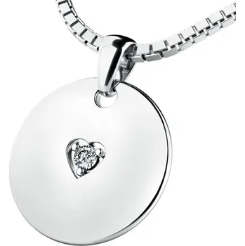 Oblečení a móda Dámský přívěsek přírodní diamant 0.027 ct G/SI kulatý medailonek s briliantem 10949-B-DIA délka řetízku 42 cm