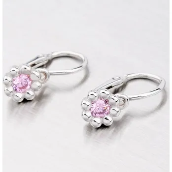 Náušnice Dětské náušničky bílé zlato 585 zirkon ve tvaru kytičky 52DN-2030BR