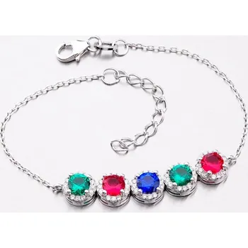 Náramek Dámský náramek stříbro 925 barevnými kameny B1603144-1905-SLX délka 15 cm