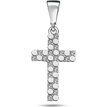 Přívěsek Lillian Vassago Přívěsek křížek se zirkony v bílém zlatě LLV98-GP079W