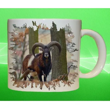 Moon River Lovu zdar muflon v lese hrnek pro myslivce