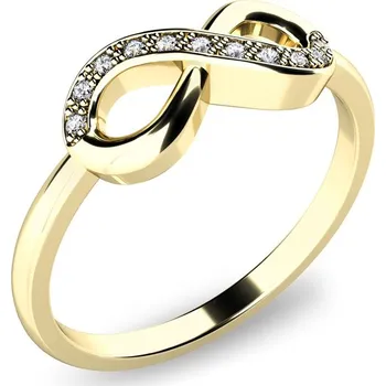 Prsten Dámský prsten přírodní diamant 0.050 ct G/SI brilianty - infinity žluté zlato 140007ZL-DIA velikost 48