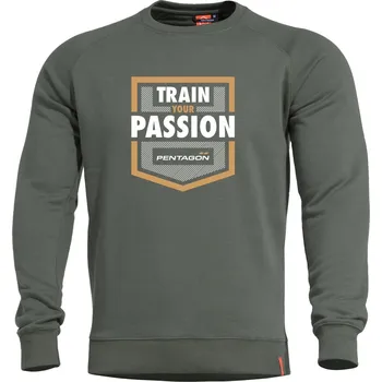Pánská mikina Mikina Pentagon Hawk Train Your Passion olive drab L