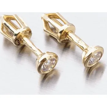 Šperk Dámské náušnice žluté zlato 585 zirkon 52DZ-8007Z-ZIR