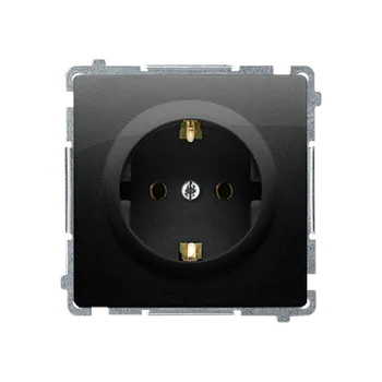 Elektrická zásuvka SIMON BMGSZ1.01/49 Zásuvka jednonásobná typu Schuko (strojek s krytem), 16 A, 250 V~, šroubové svork