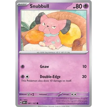 Karetní hra Snubbull 087/197 - Obsidian Flames Typ karty: Non-Holo