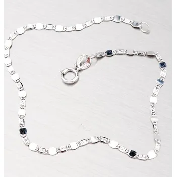 Náramek Dámský náramek bílé zlato 585 gravírovanými facetami 44-1238 délka 17 cm