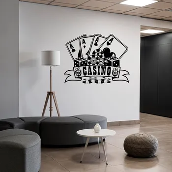 Samolepící dekorace Živá Zeď Samolepka na zeď Karty Kasino Barva: černá