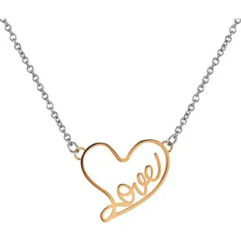 Náhrdelník Dámský náhrdelník ocel přívěskem ve tvaru srdce MNN15-020G-C délka 45 cm