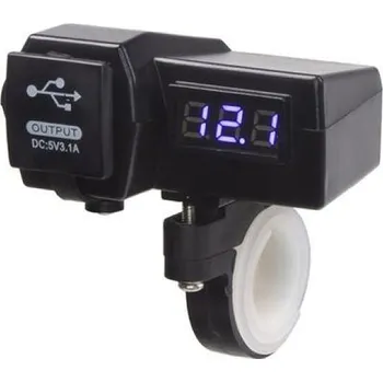 Stualarm 34702 2x USB nabíječka s voltmetrem na motocykl