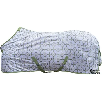 Deka pro koně Síťová deka HKM -EDINBURGH- - Bílá/Pistáciová - 125cm