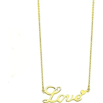 Náhrdelník Dámský náhrdelník ocel zlacený s nápisem love SSPMHBJ-156636-GD délka 55 cm