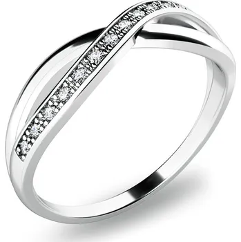 Prsten Dámský prsten přírodní diamant 0.090 ct G/SI brilianty bílé zlato 140013B-DIA velikost 59