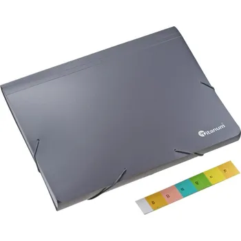 Desky, A4, šedé, 13 přihrádek, 1ks