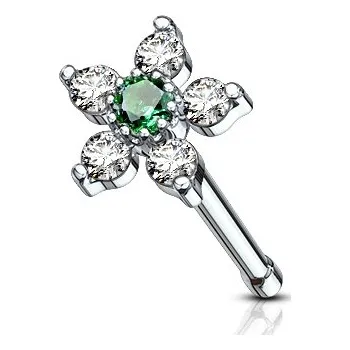 Piercing Šperky4U Piercing do nosu, zelený kamínek - N0097-CG