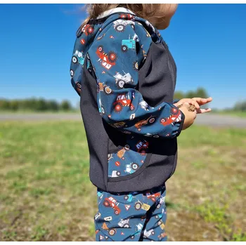 Chlapecká bunda Yháček Softshellová bunda Yháček, zimní, Traktory a značky na petrolejové Velikost: 98