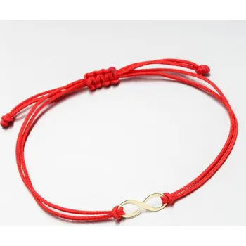 Oblečení a móda Náramek žluté zlato 585 provázku sem symbolem nekonečno LT14-002-ZL délka 19 cm