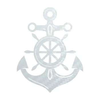 Samolepící dekorace SAMOLEPKA Kotva 005 pravá s kormidlem (51 - 3D karbon bílý) NA AUTO, NÁLEPKA, FÓLIE, POLEP, TUNING, VLASTNÍ TEXT, TISK, AUTOSAMOLEPKY.cz, POLEPY, OBRÁZEK, LOGO, SAMOLEPKY