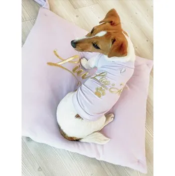 Obleček pro psa LIU JO Tričko pro psy se zlatou 3D výšivkou lila vel. L