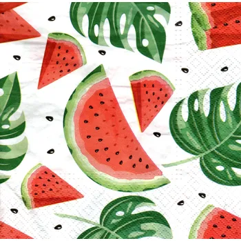 Papírový ubrousek UBR-F97, Ubrousek, 16x16 cm, KOUSKY MELOUNU, 1 kus