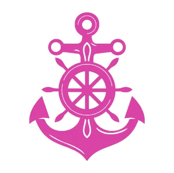 Samolepící dekorace SAMOLEPKA Kotva 005 pravá s kormidlem (16 - růžová) NA AUTO, NÁLEPKA, FÓLIE, POLEP, TUNING, VLASTNÍ TEXT, TISK, AUTOSAMOLEPKY.cz, POLEPY, OBRÁZEK, LOGO, SAMOLEPKY