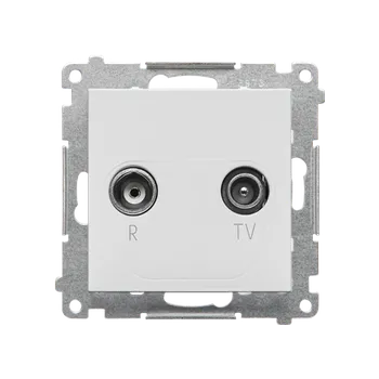 Elektrická zásuvka SIMON TAZ.01/114 Zásuvka anténní R-TV koncová (přístroj s krytem), 1x vstup: 5÷862 MHz bílá