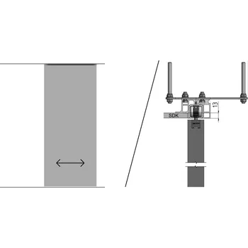 Nábytek JAP Jednokolejnicový posuv do stropu skrytý PREMIUM - podhled z jedné strany - ELOX šířka průchodu/ délka kolejnice: 60/ 130 cm, typ kotvení: na závitové tyče