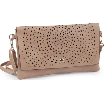 Kabelka s vysekávaným vzorem 16x26 cm 5 béžová