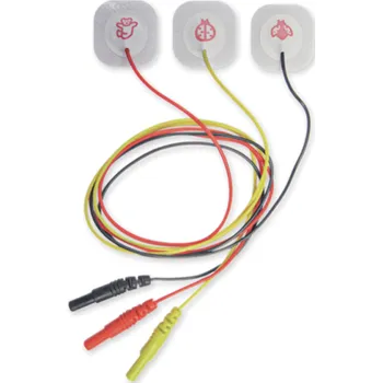 Měřič tělesných funkcí EKG elektrody s kabelem EK-1/23, netkané, hydrogelové, svod 50 cm, 23 x 23 mm, bal. - 3 ks, Sorimex