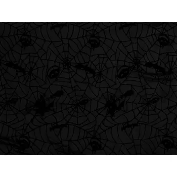 Dekorační satén Halloween / čarodějnice, barva 3 černá