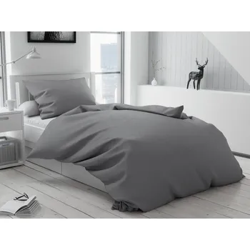 Povlečení Krepové povlečení Lux šedé knoflík, 140x200 / 70x90 cm