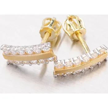 Náušnice Dámské náušnice žluté zlato 585 zirkon peckové 42-31044