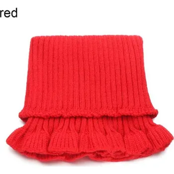 Šála Hřejivý dámský jednobarevný nákrčník s volánkem Barva: B - červená