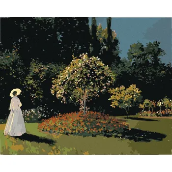 Hračka Diamondi Diamantové malování - ŽENA V ZAHRADĚ (CLAUDE MONET) Rozměr: 40x50 cm, Rámování: vypnuté plátno na rám