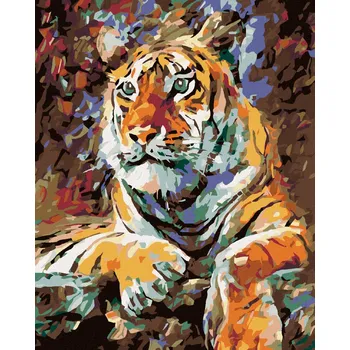 Hračka Diamondi Diamantové malování - LEŽÍCÍ TYGR Rozměr: 40x50 cm, Rámování: bez rámu a bez vypnutí plátna