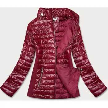 Dámská cargo bunda Vínová dámská lesklá bunda 4CQ MINORITY, odstíny červené 46 i392_19548-R