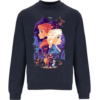 Dívčí mikina Mikina přes hlavu Frozen Anna a Elsa Barva: Námořnická modrá/Navy, Velikost: M