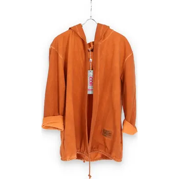 Dámská košile Kardigan bavlněný s kapucí 10823 Itálie barva: oranžová
