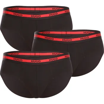 Slipy 3PACK pánské slipy HUGO černé (50492378 002) XXL Možnost vrácení zboží ZDARMA do 120 dnů!