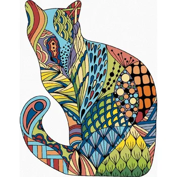 Diamondi Diamantové malování - MANDALA KOČKA II Rozměr: 40x50 cm, Rámování: bez rámu a bez vypnutí plátna